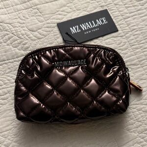 *SOLD*MZ Wallace Shiny Quilted Cosmetic Case in Boudreaux